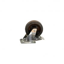 Roll container wheel rubber with brake
